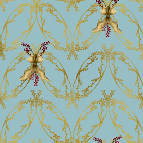 Fleur_Gold on French Blue 