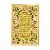 2024 Midsummer Festival Floral Tea Towel Calendar (Gold)