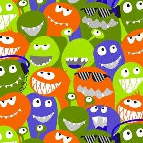 green-orange-violet monster fun