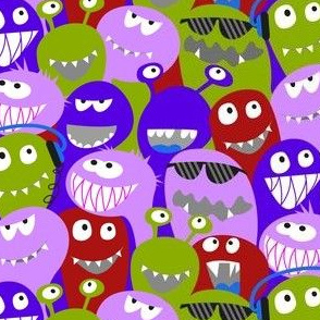red-lilac-green monster fun