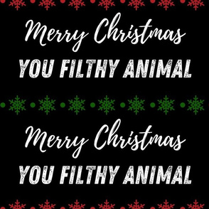 Merry Christmas You Filthy Animal - black large