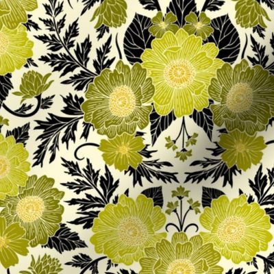 Retro Green Floral Pattern