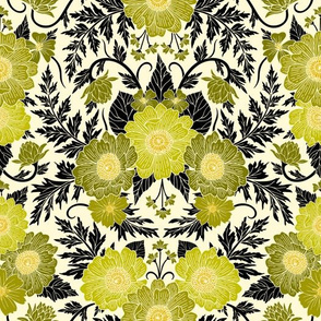 Retro Green Floral Pattern