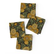 Dark Fall/Winter Floral in Yellow & Green