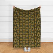 Dark Fall/Winter Floral in Yellow & Green