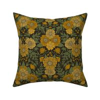 Dark Fall/Winter Floral in Yellow & Green