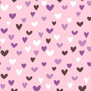 Pink hearts on pink background