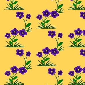 Purple Fantasy Flowers on Warm Toffee - Medium Scale