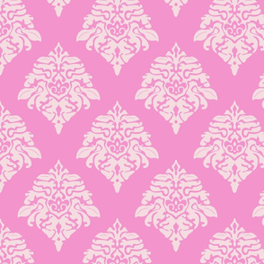 Damask Pattern in wintery Pink