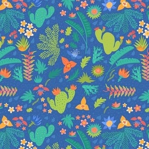 Blue floral print