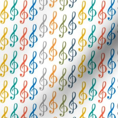 treble clef - rainbow stripes