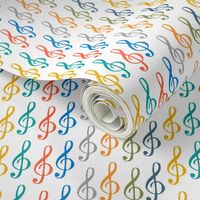 treble clef - rainbow stripes