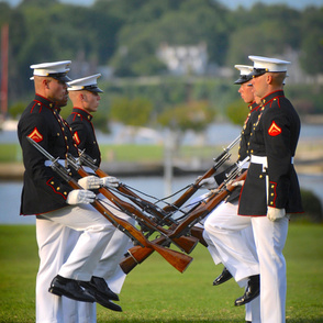 97-23 Members of the U.S. Marine Corps Silent Drill team perform at the U.S. Naval Academy