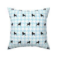 Poodle Houndstooth - Black on Blue and White