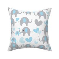 Blue and grey elephants/ hearts 