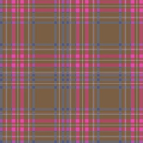 tartan brown and pink - medium scale