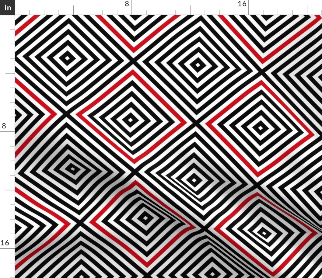 Red & Black OpArt - Regular  Scale