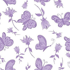 Butterflies & Flowers Lilac