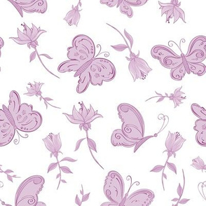 Butterflies & Flowers Pink