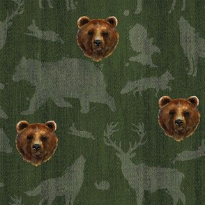 green forest of bears