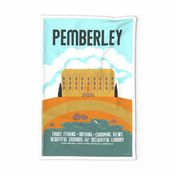 Visit Pemberley Vintage Travel Poster Tea Towel