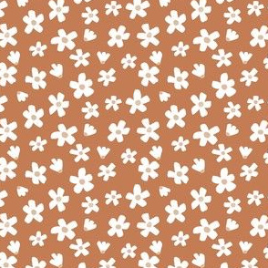 Daisy Floral Fabric Nursery Wallpaper // Copper Marigold