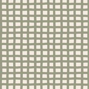 Wobbly Grid // Meadow Green on Shell