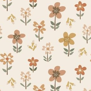 Retro Park // Wildflowers Cute Floral by Erin Kendal