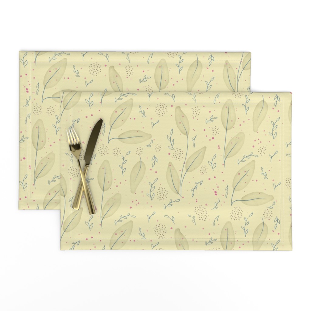 Bella-Nora gentle watercolour leaf pattern