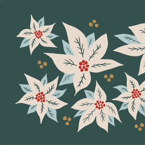 Poinsettia teatowel