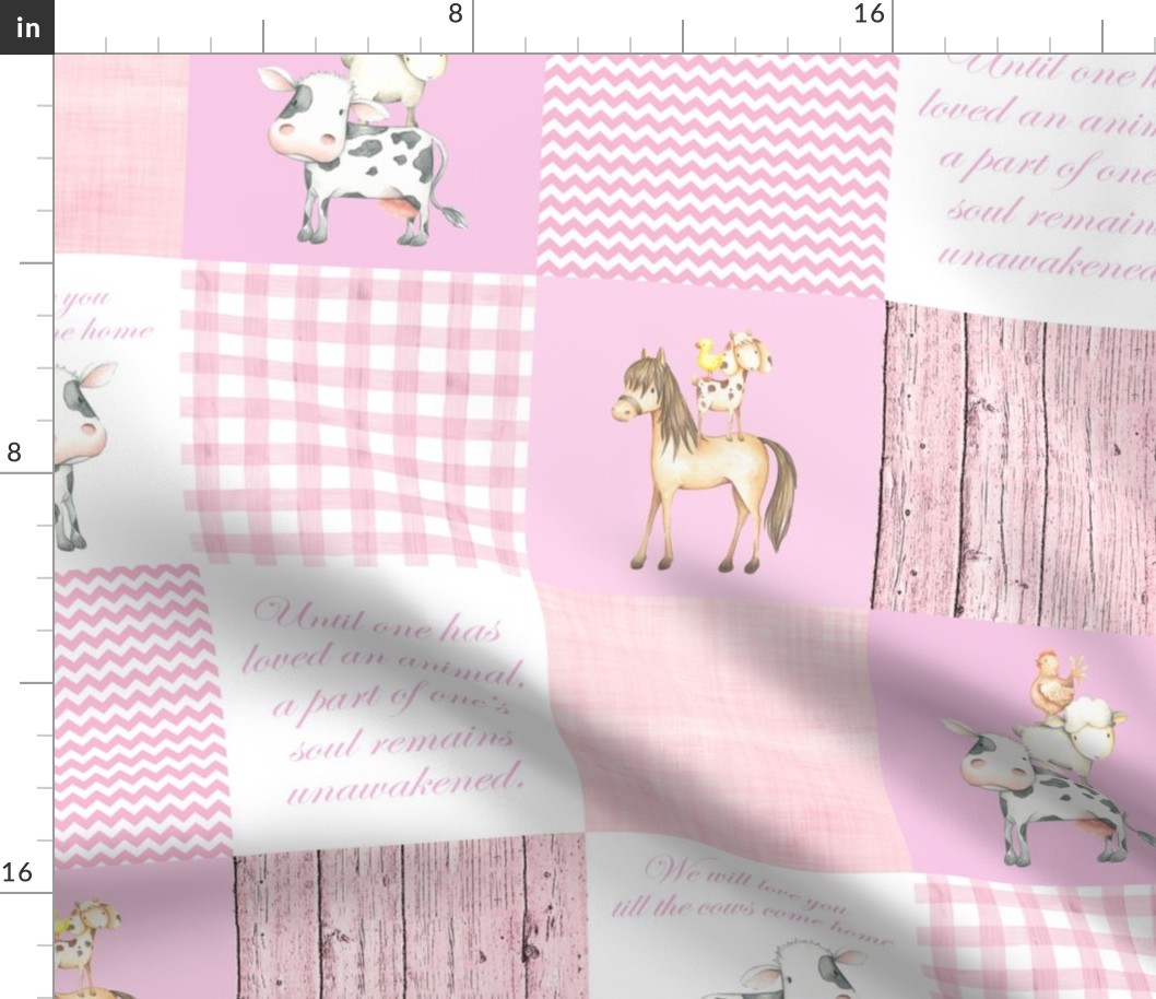 pink farm patchwork