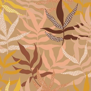 Fall Leaf Abstract - Beige