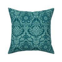 Day's Damask, teal blue