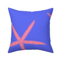 LARGE PERIWINKLE AND ORANGE STARFISH