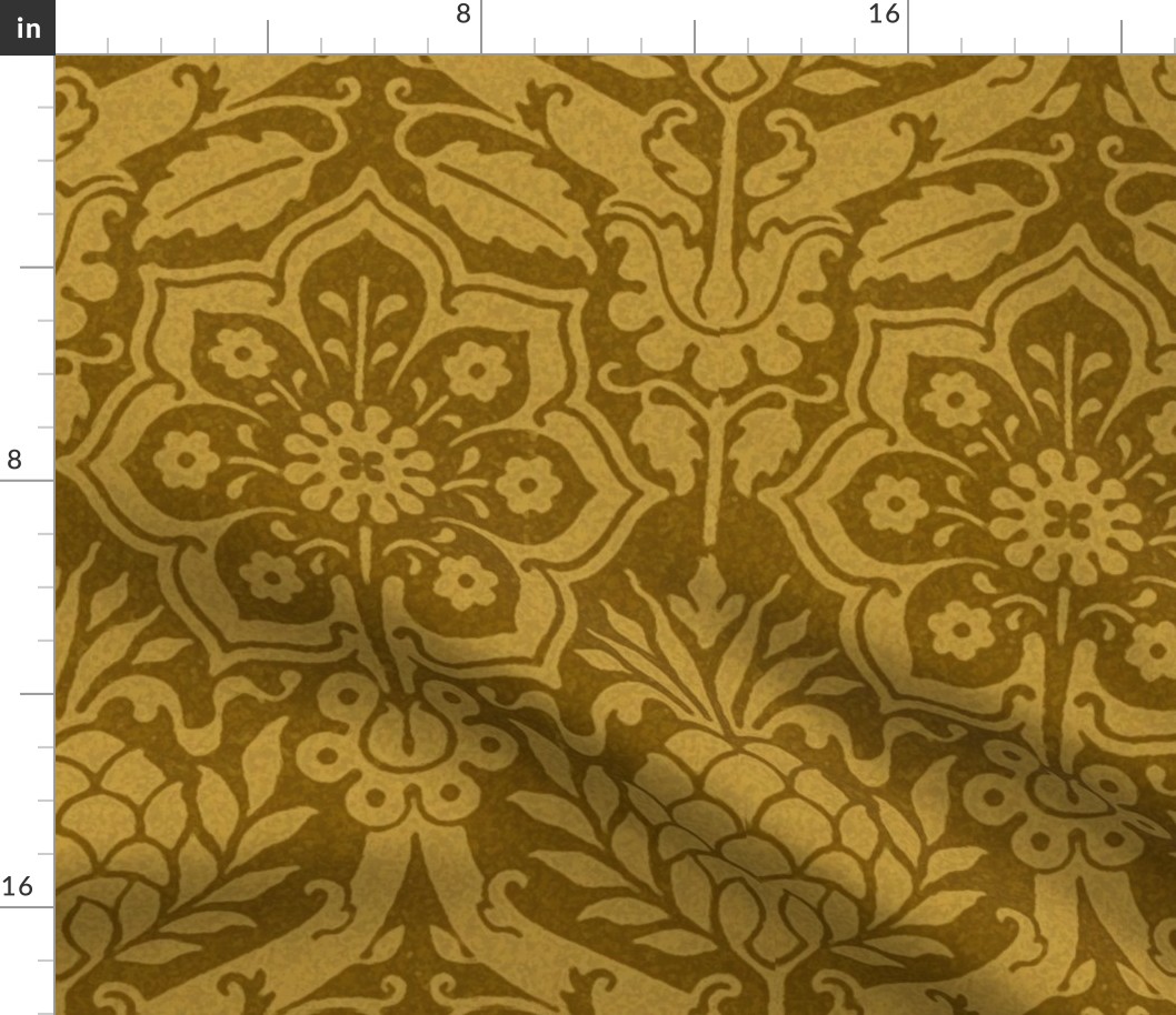 Day's Damask, amber-gold, large