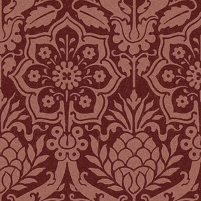 Day's Damask, maroon red, large