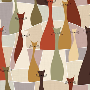 cats - ollie cat - roycroft - cats fabric