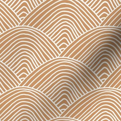 Minimalist sea ocean waves and surf vibes abstract salty water minimal Scandinavian style stripes caramel cinnamon white LARGE