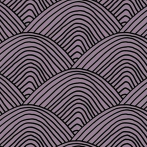 Minimalist sea ocean waves and surf vibes abstract salty water minimal Scandinavian style stripes purple lilac black LARGE