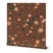 Dainty Boho Floral - Brown