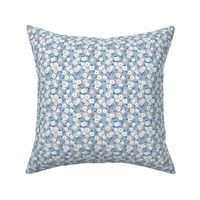 Sweet blossom garden romantic english liberty print white flowers nursery cool blue gray summer SMALL