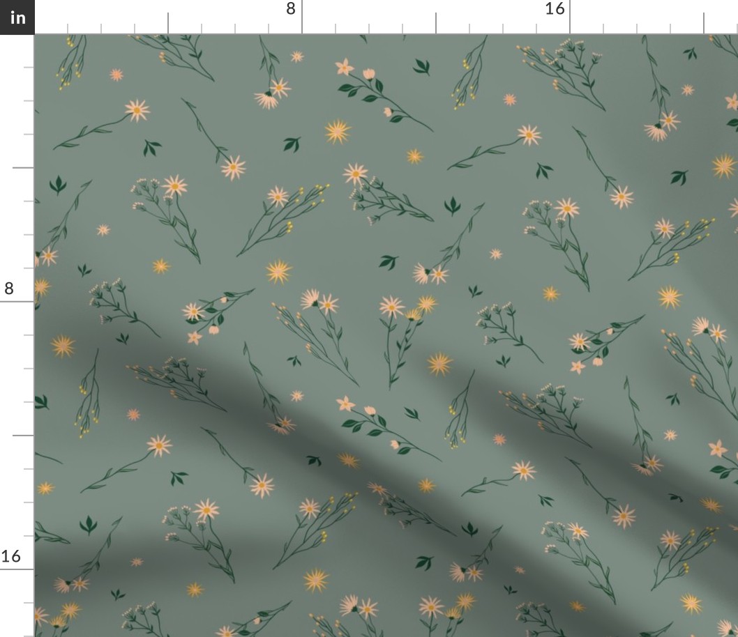 Dainty Free Floral - Sage Green