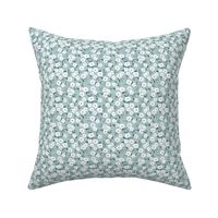 Sweet blossom garden romantic english liberty print white flowers nursery cool soft moody green blue gray SMALL