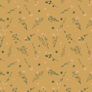 Dainty Free Floral - Gold