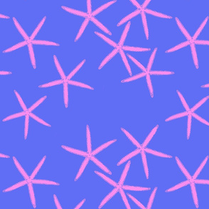 SMALL PERIWINKLE AND PINK STARFISH