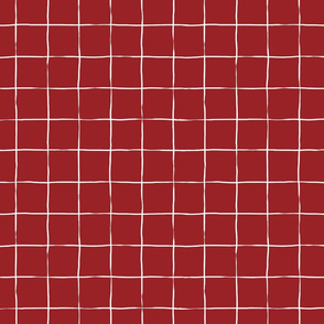 Graph Paper Grid - White on Red