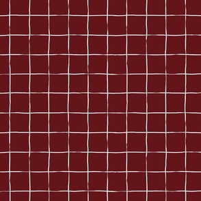 Graph Paper Grid - White on Wine