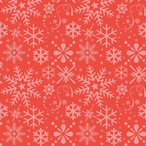 Let it snow Decorative snowflakes in red