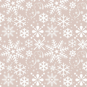 Decorative Snowflakes in Neutral tone