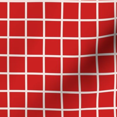 Farmhouse Christmas Checker Grid Red
